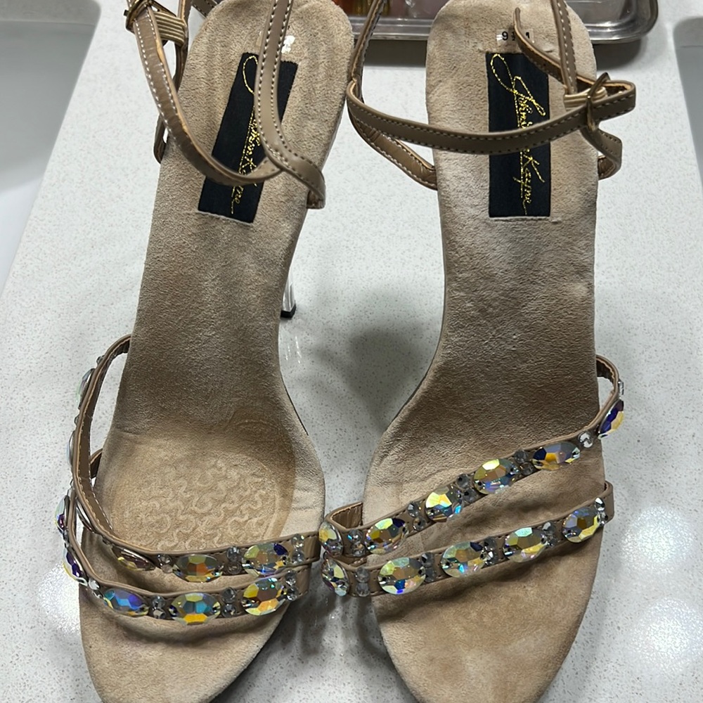 Rhinestone acrylic heels
